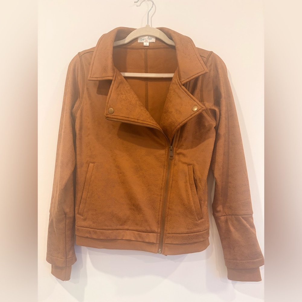 Move Free Leather Like Moto Jacket
